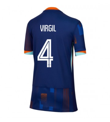 Nederländerna Virgil van Dijk #4 Bortatröja Kvinnor EM 2024 Kortärmad